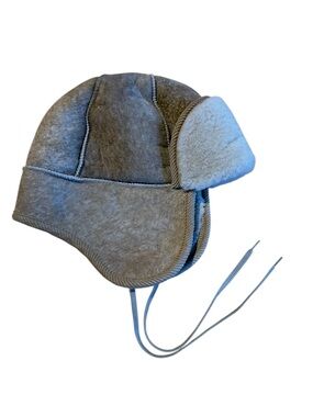 Men's PREVOST suede beige shearling lined winter sheepskin hat